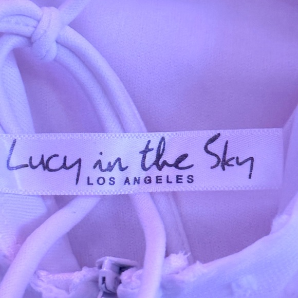 Lucy In The Sky White Dot Ruffled Mini Dress - Picture 7 of 8